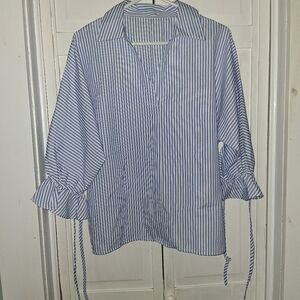 Elegant Blue Striped Blouse for Women